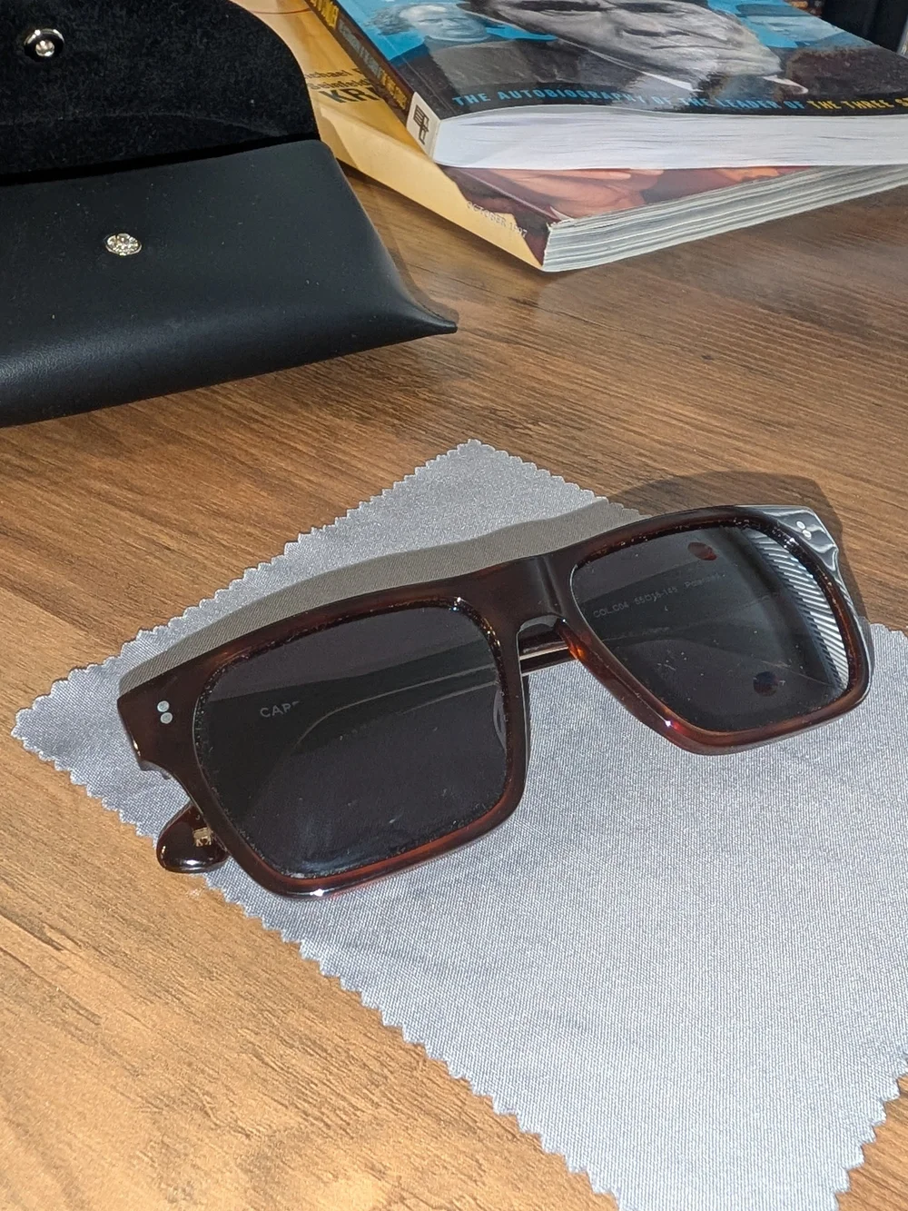 Tortoiseshell Square Sunglasses for Men - Brown Lenses